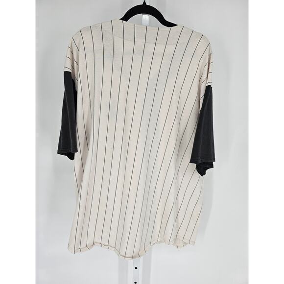 Vintage Badger Mens Sz XXL Field of Dreams Short Sleeve Baseball Shirt Striped - Picture 4 of 4